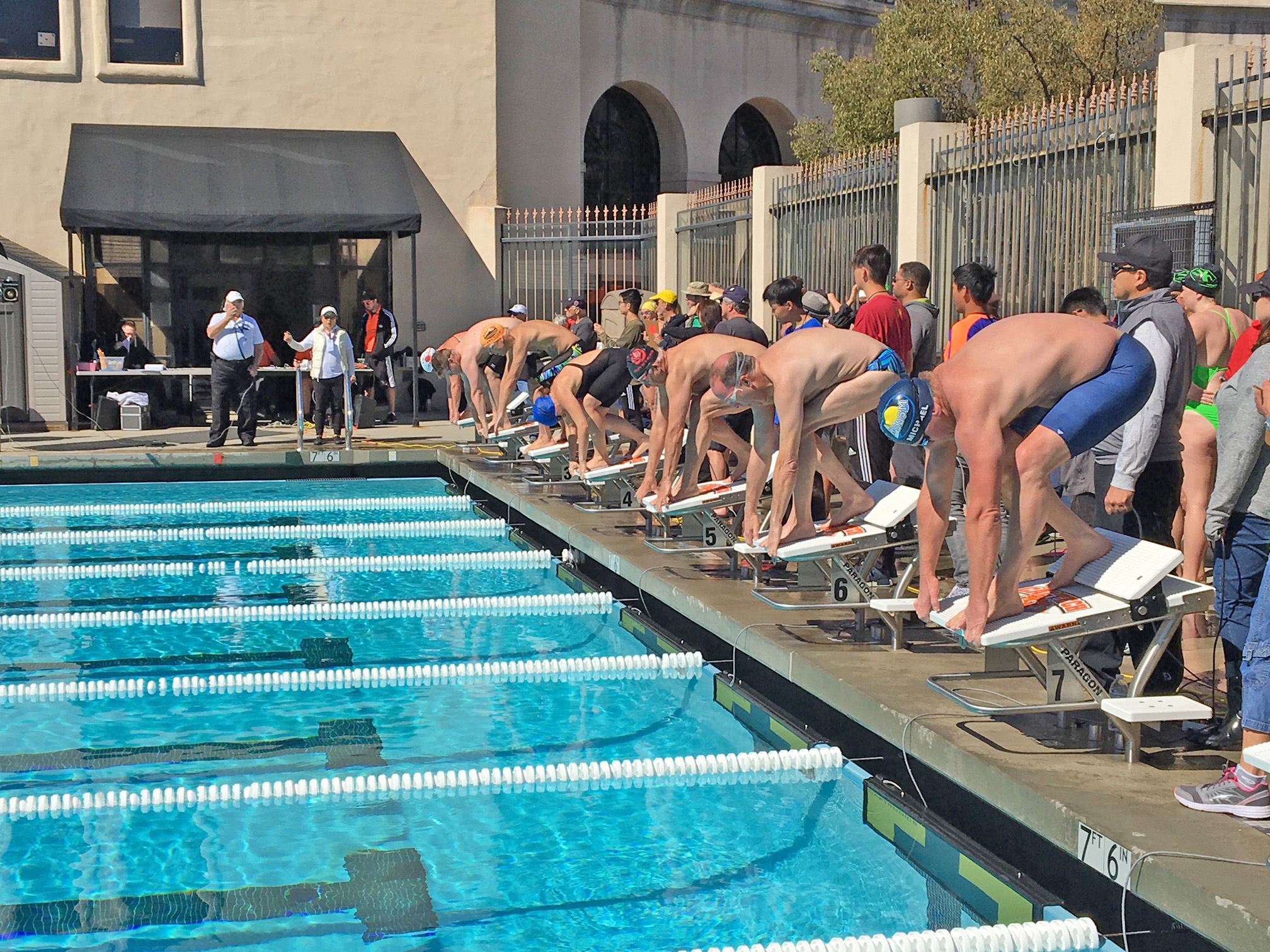 swimmers take their marks